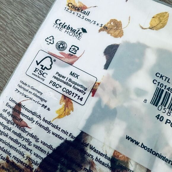 Fall Dog Leaves Graphic Napkins Set of 40 - Picture 3 of 3